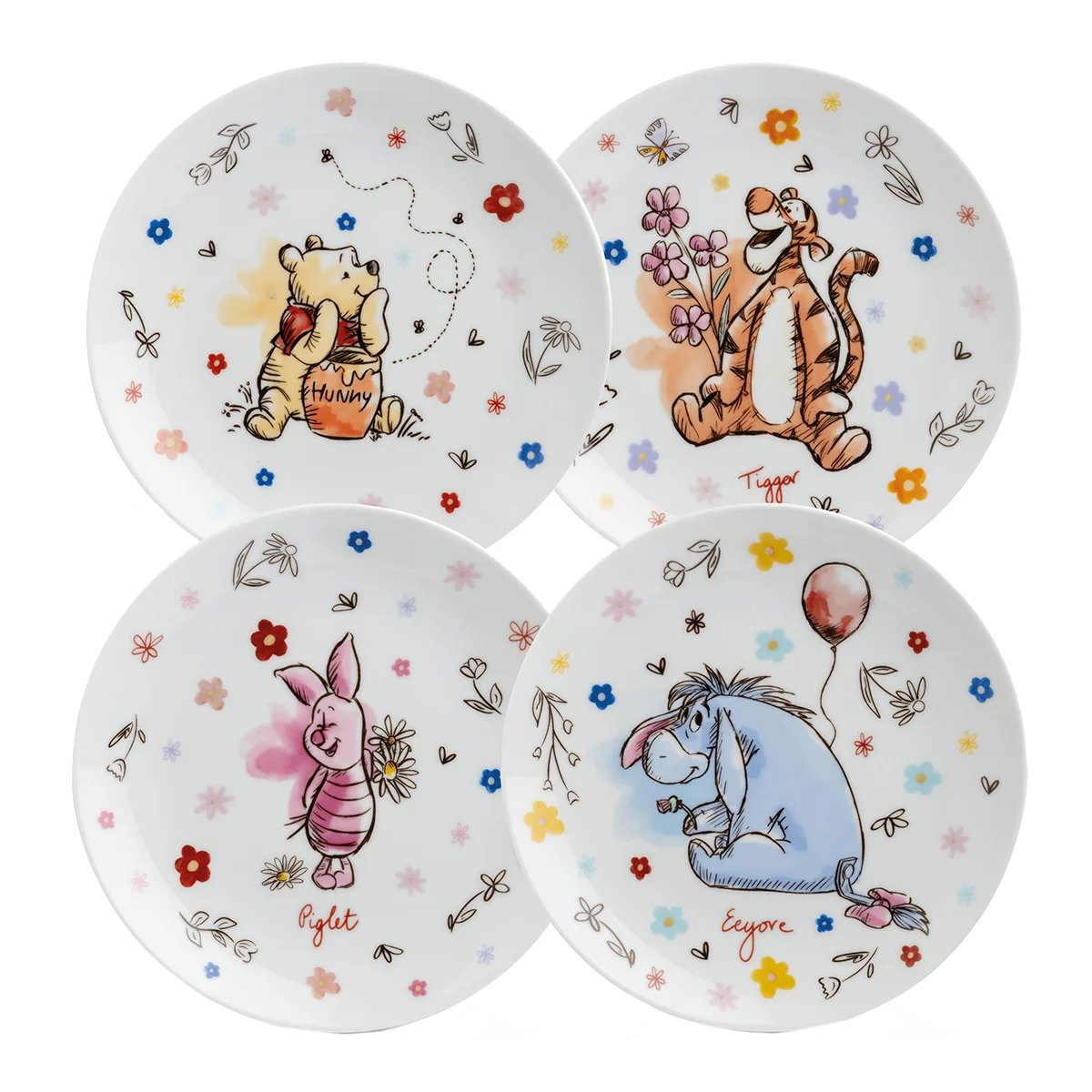 WINNIE THE POOH SET OF 4 DESSERT PLATES 19 CM
