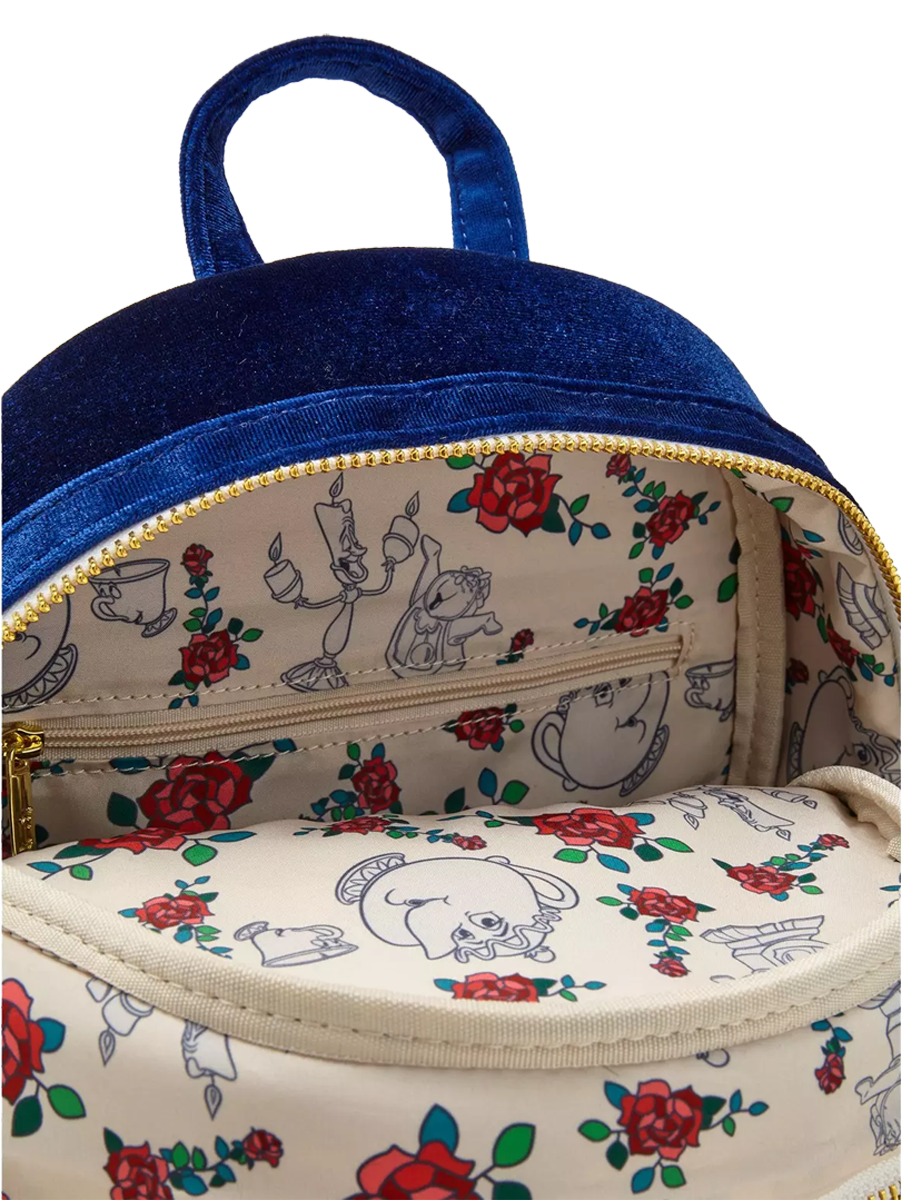 BEAUTY AND THE BEAST BELLE & BEAST VELVET LOUNGEFLY MINI BACKPACK