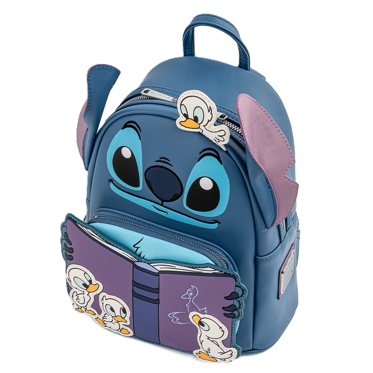 Stitch Loungefly bnackpack with ducklings on a white background