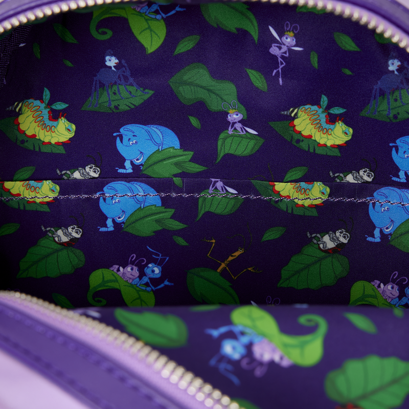 A BUG'S LIFE ATTA COSPLAY LOUNGEFLY MINI BACKPACK WITH EAR HEADBAND