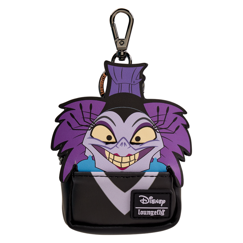 Loungefly bag charm in the shape of Yzma from Kuzco on a white background