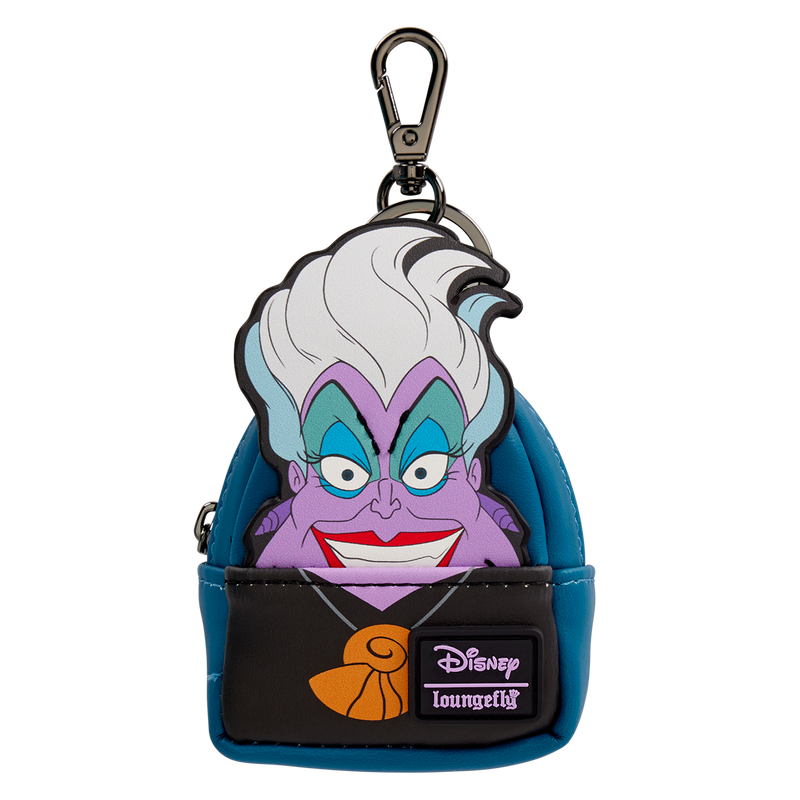 Disney Ursula shaped Loungefly bag shaped on a white background