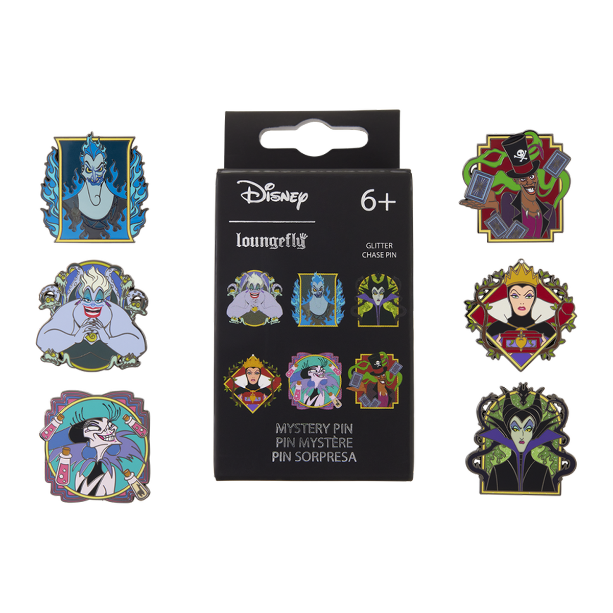 DISNEY VILLAINS PORTRAIT LOUNGEFLY MYSTERY PINS