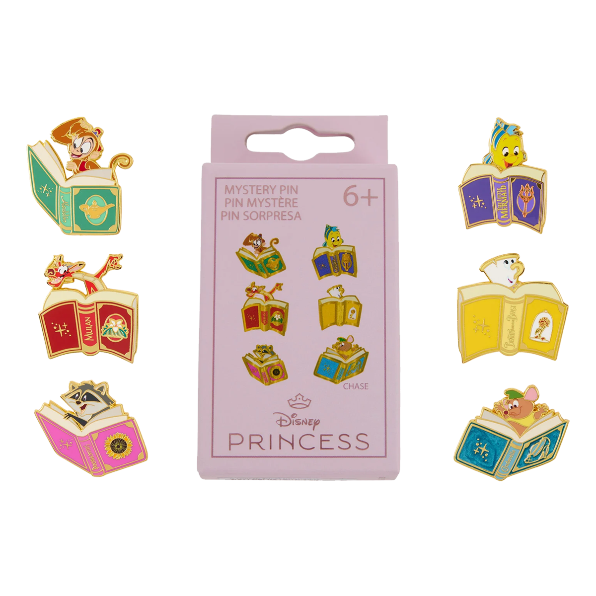 DISNEY PRINCESS SIDEKICKS BOOKS LOUNGEFLY MYSTERY PINS