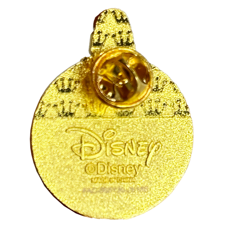 Gold ornament Disney pin on a white background
