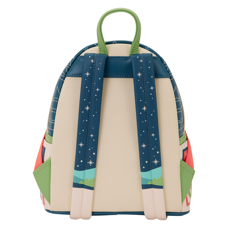 Loungefly Mickey Mouse Holiday backpack with star pattern on a white background