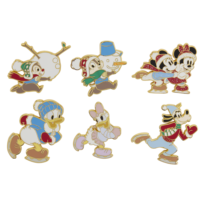 MICKEY & FRIENDS HOLIDAY ICE SKATING LOUNGEFLY MYSTERY PINS