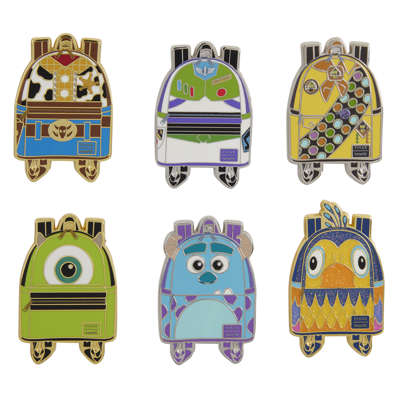PIXAR CHARACTERS MINI BACKPACKS LOUNGEFLY MYSTERY PINS
