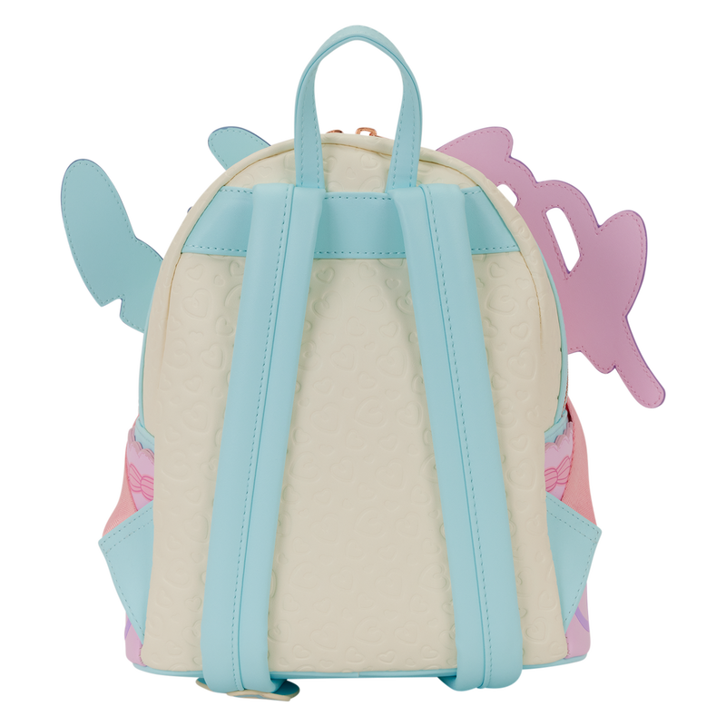 Loungefly backpack with hearts on a white background