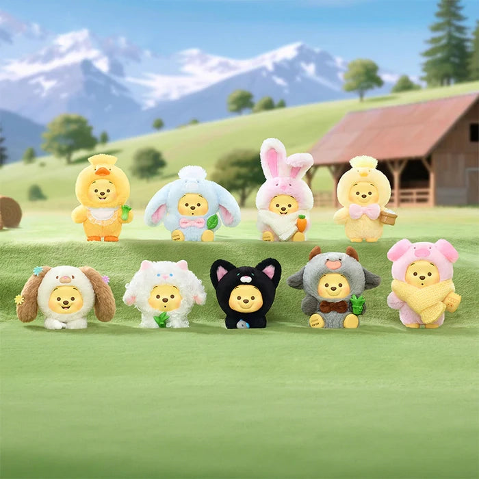 DISNEY WINNIE THE POOH HAPPY FARM SERIES PLUSH FIGURE KEYCHAIN BLIND BOX