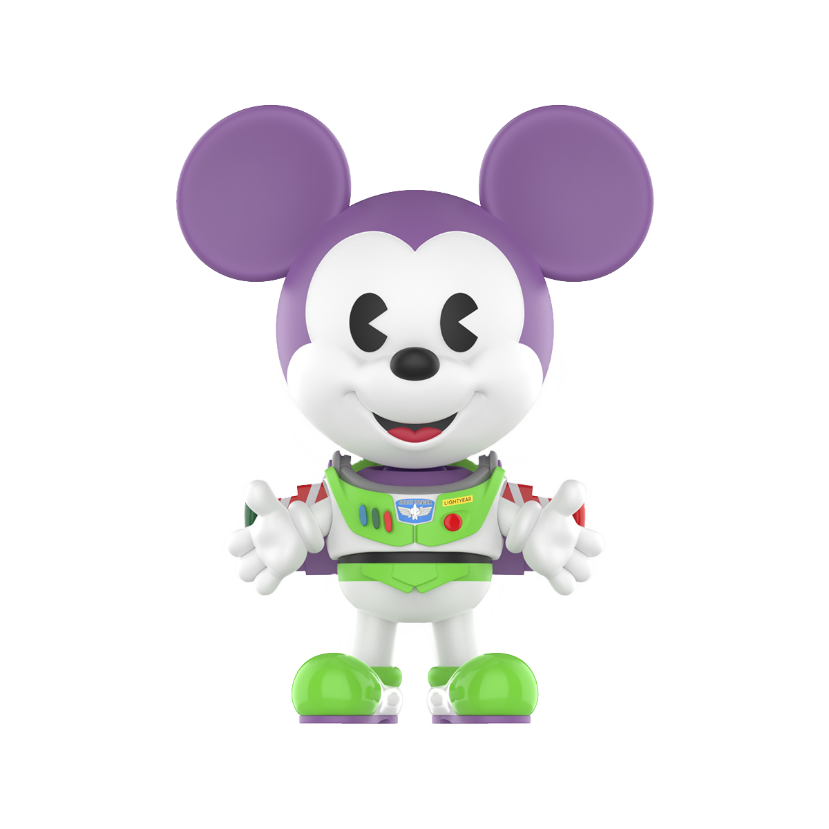 Disney Mickey Remixed: Mickey Meets Pixar Pop Mart Blind Box, with Mickey dressed a Buzz from Toy Story 