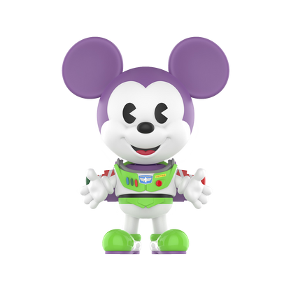 Disney Mickey Remixed: Mickey Meets Pixar Pop Mart Blind Box, with Mickey dressed a Buzz from Toy Story 