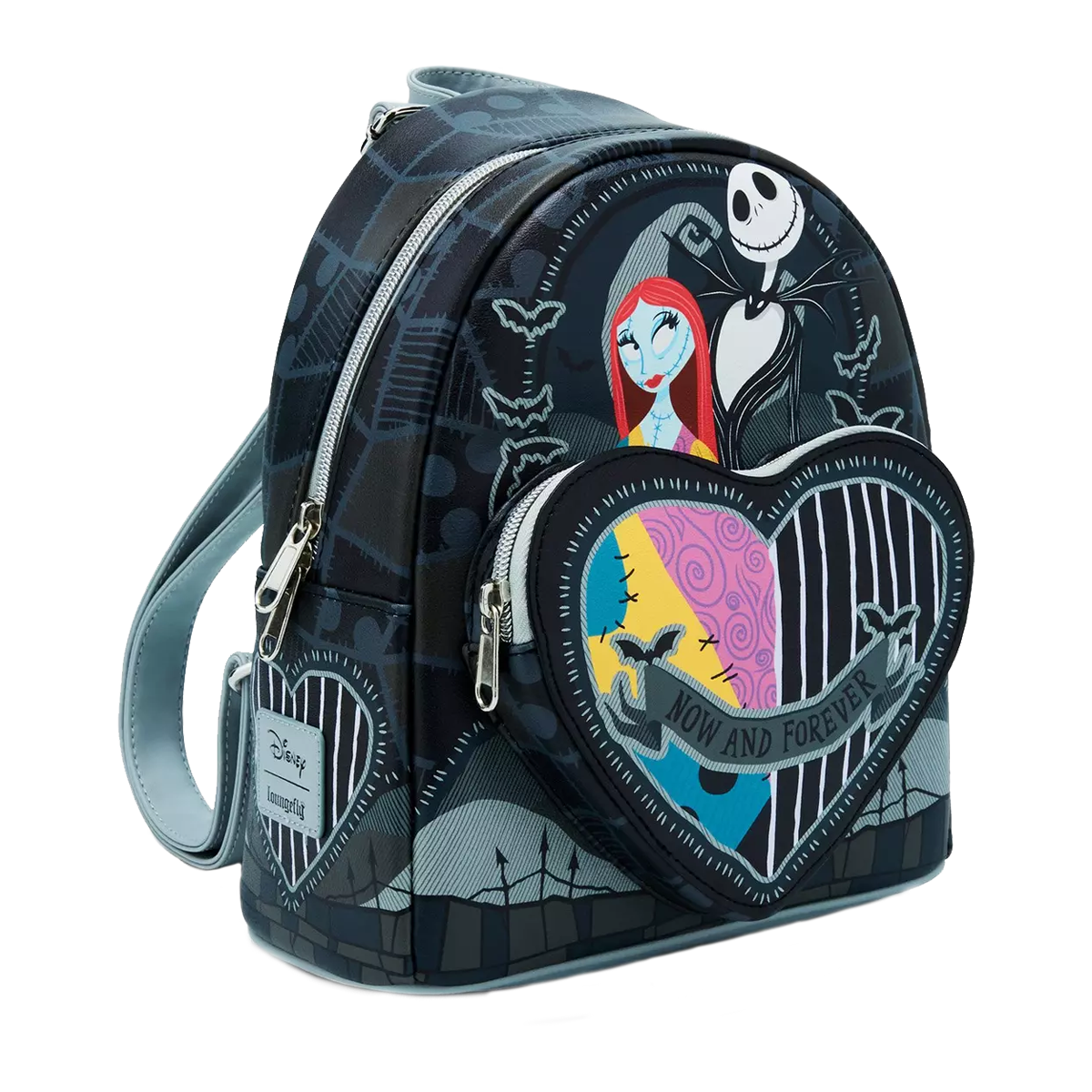 NBX JACK & SALLY SPLIT HEART LOUNGEFLY MINI BACKPACK