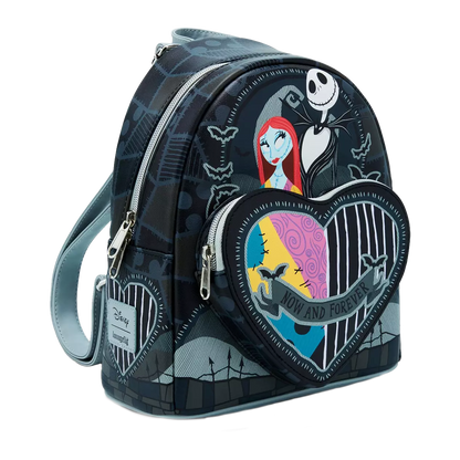 NBX JACK & SALLY SPLIT HEART LOUNGEFLY MINI BACKPACK