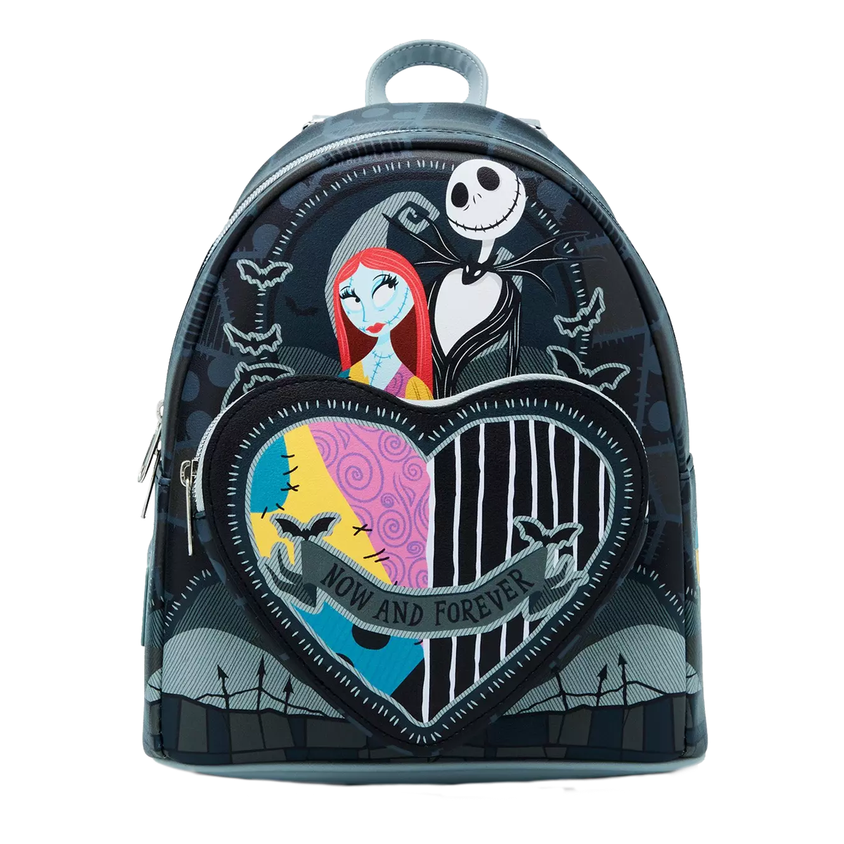 NBX JACK & SALLY SPLIT HEART LOUNGEFLY MINI BACKPACK
