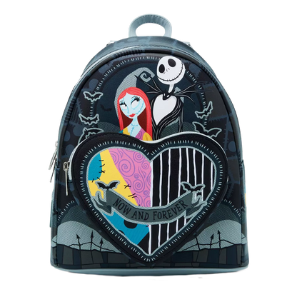 NBX JACK & SALLY SPLIT HEART LOUNGEFLY MINI BACKPACK