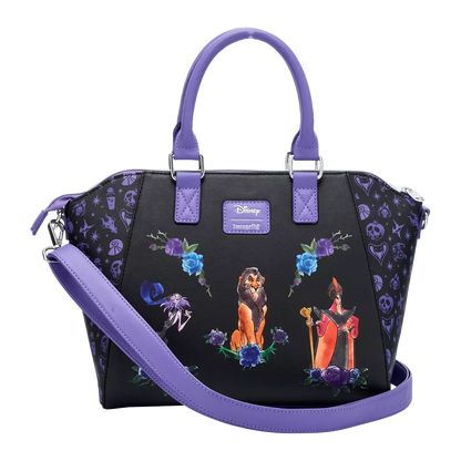 DISNEY VILLAINS FLORAL ICONS LOUNGEFLY SATCHEL BAG