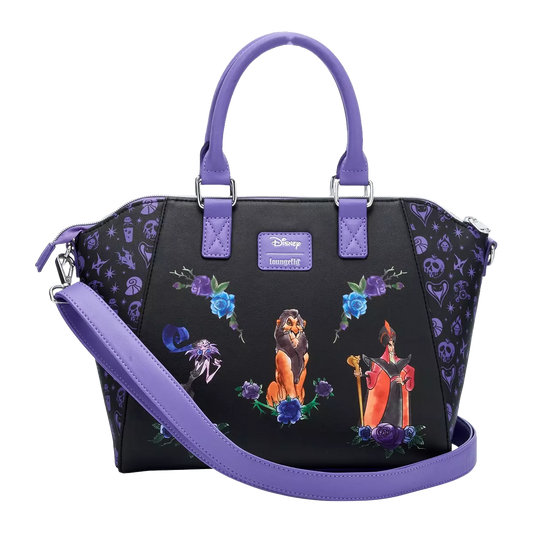 DISNEY VILLAINS FLORAL ICONS LOUNGEFLY SATCHEL BAG