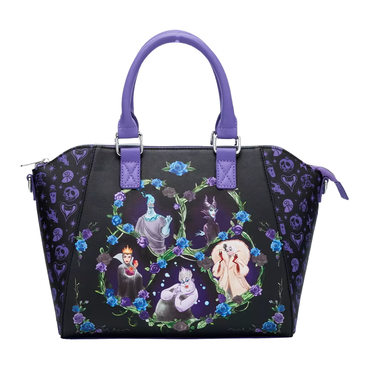 DISNEY VILLAINS FLORAL ICONS LOUNGEFLY SATCHEL BAG