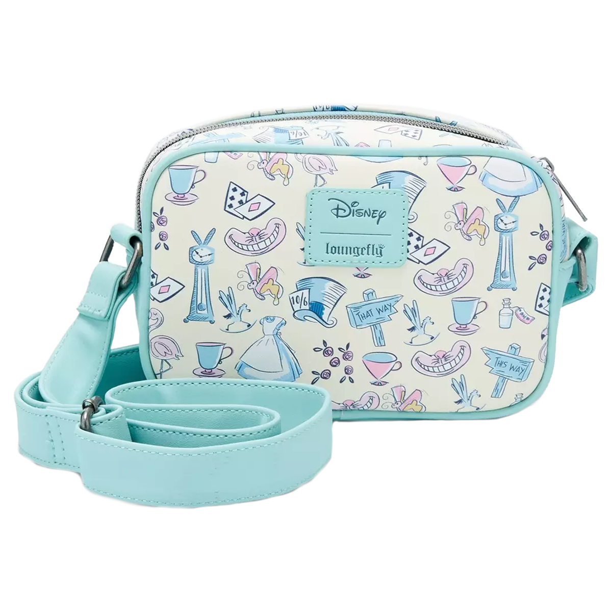 DISNEY ALICE IN WONDERLAND ICONS LOUNGEFLY CROSSBODY BAG
