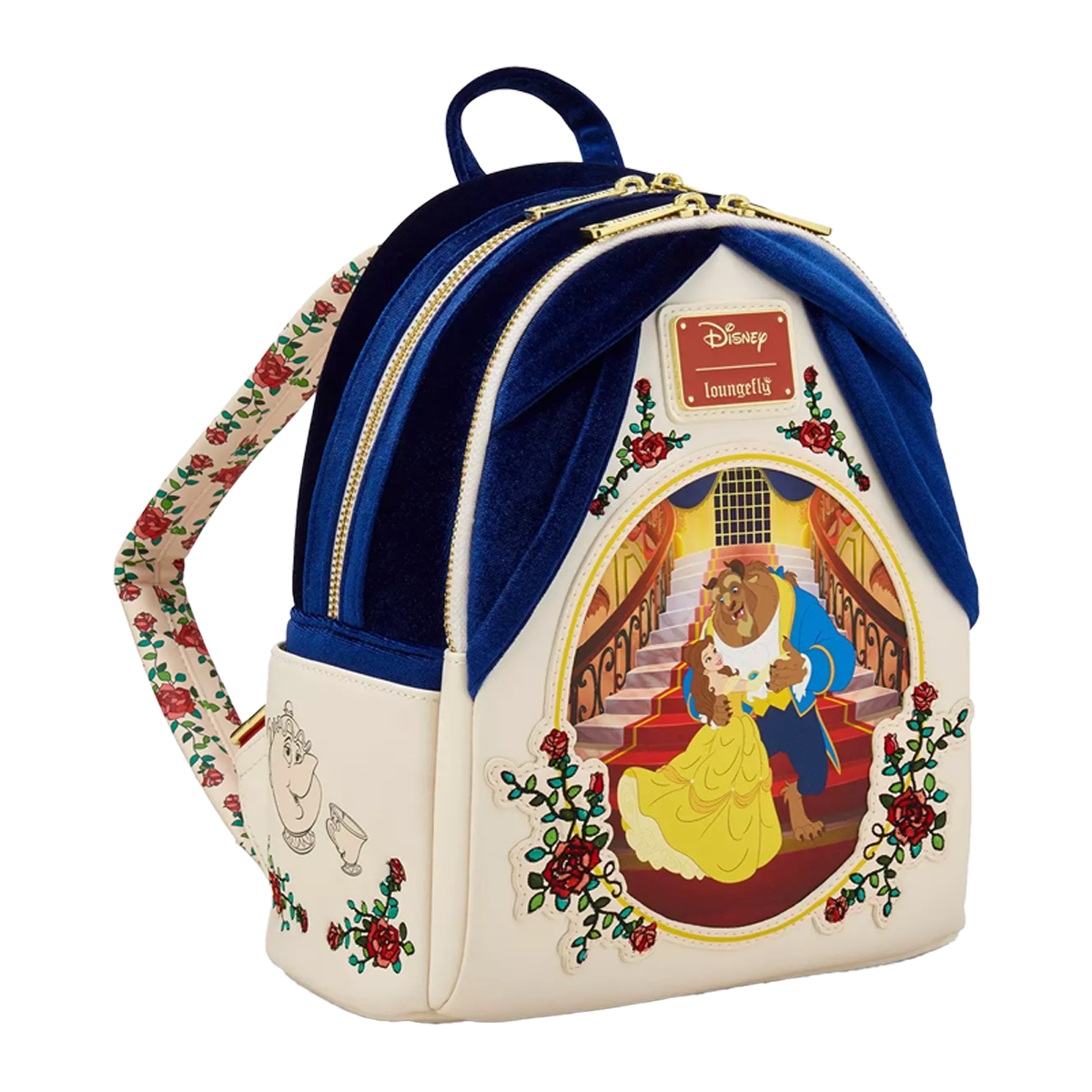 BEAUTY AND THE BEAST BELLE & BEAST VELVET LOUNGEFLY MINI BACKPACK