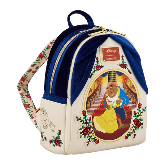BEAUTY AND THE BEAST BELLE & BEAST VELVET LOUNGEFLY MINI BACKPACK