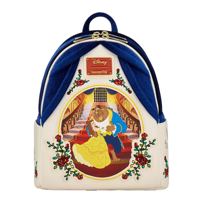 BEAUTY AND THE BEAST BELLE & BEAST VELVET LOUNGEFLY MINI BACKPACK