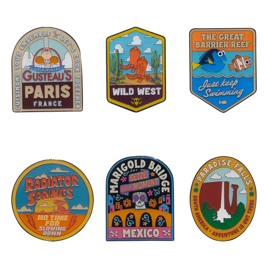 DISNEY PIXAR LOCATIONS LOUNGEFLY MYSTERY PINS