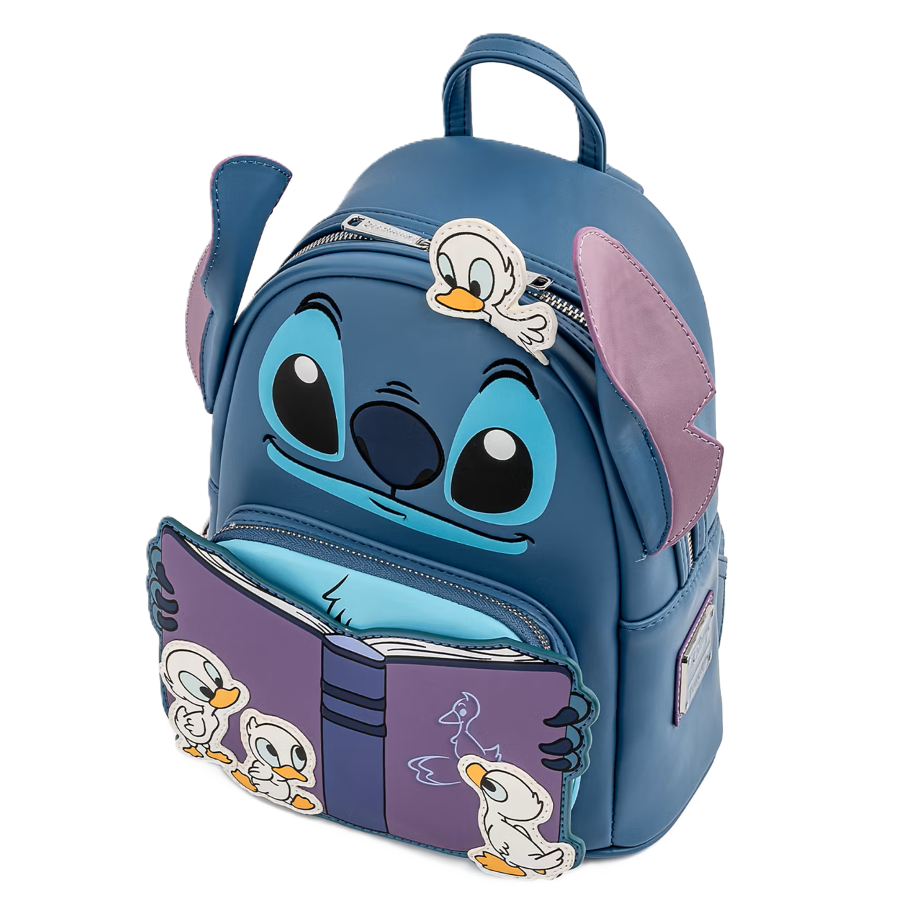 Stitch Loungefly bnackpack with ducklings on a white background