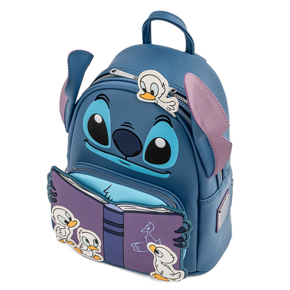 Stitch Loungefly bnackpack with ducklings on a white background