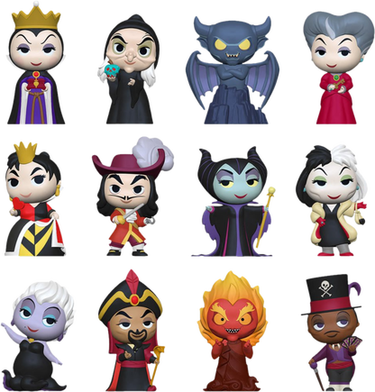 Collection of Disney villains figurines on a white background