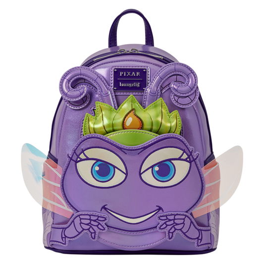 A BUG'S LIFE ATTA COSPLAY LOUNGEFLY MINI BACKPACK WITH EAR HEADBAND