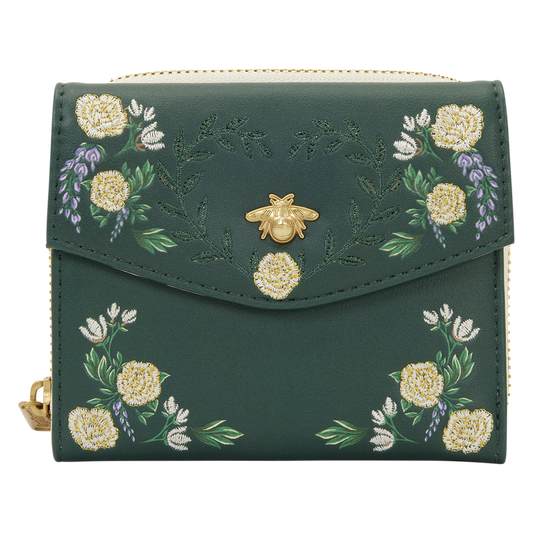 BRIDGERTON FLORAL LOUNGEFLY ZIP AROUND WALLET
