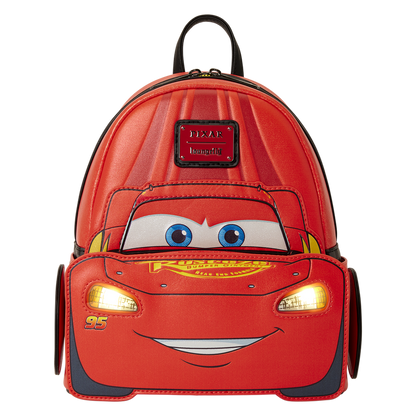 CARS 20TH ANNIVERSARY LIGHTNING MCQUEEN COSPLAY LIGHT-UP LENTICULAR LOUNGEFLY MINI BACKPACK