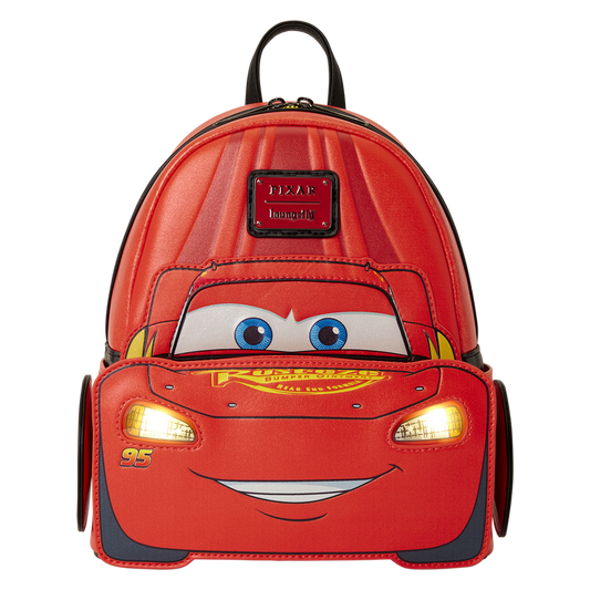 CARS 20TH ANNIVERSARY LIGHTNING MCQUEEN COSPLAY LIGHT-UP LENTICULAR LOUNGEFLY MINI BACKPACK
