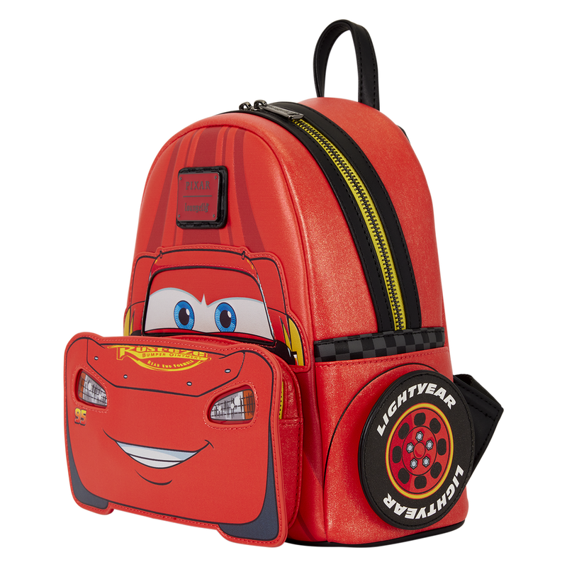 CARS 20TH ANNIVERSARY LIGHTNING MCQUEEN COSPLAY LIGHT-UP LENTICULAR LOUNGEFLY MINI BACKPACK