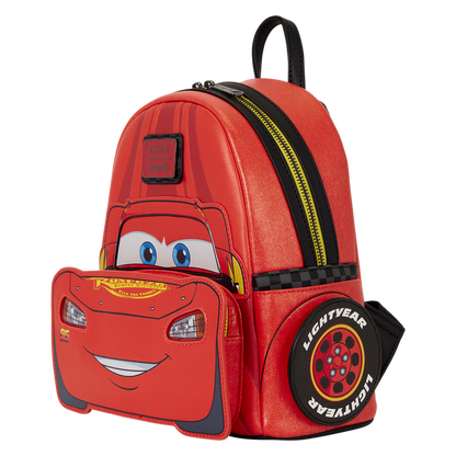 CARS 20TH ANNIVERSARY LIGHTNING MCQUEEN COSPLAY LIGHT-UP LENTICULAR LOUNGEFLY MINI BACKPACK