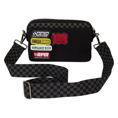 CARS 20TH ANNIVERSARY PISTON CUP LOUNGEFLY SLING CROSSBODY BAG