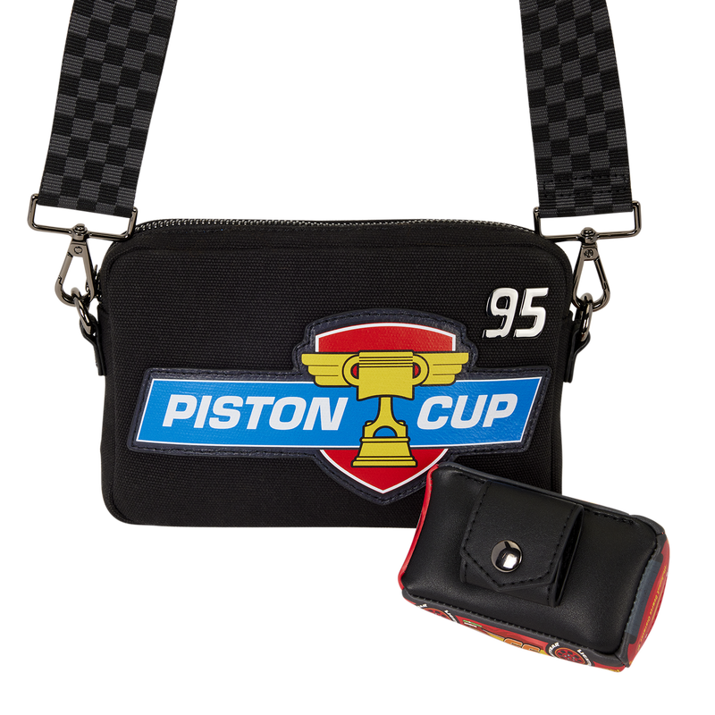 CARS 20TH ANNIVERSARY PISTON CUP LOUNGEFLY SLING CROSSBODY BAG