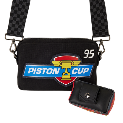 CARS 20TH ANNIVERSARY PISTON CUP LOUNGEFLY SLING CROSSBODY BAG