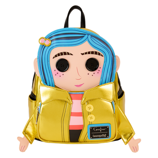 CORALINE 15TH ANNIVERSARY LAIKA DOLL METALLIC COSPLAY LOUNGEFLY MINI BACKPACK