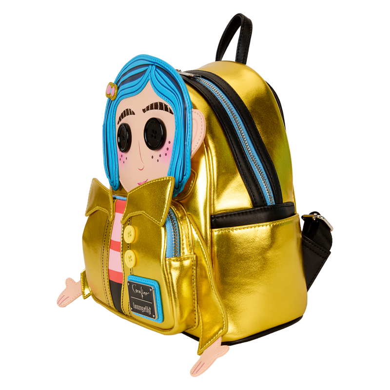 CORALINE 15TH ANNIVERSARY LAIKA DOLL METALLIC COSPLAY LOUNGEFLY MINI BACKPACK