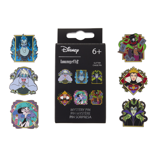 DISNEY VILLAINS PORTRAIT LOUNGEFLY MYSTERY PINS