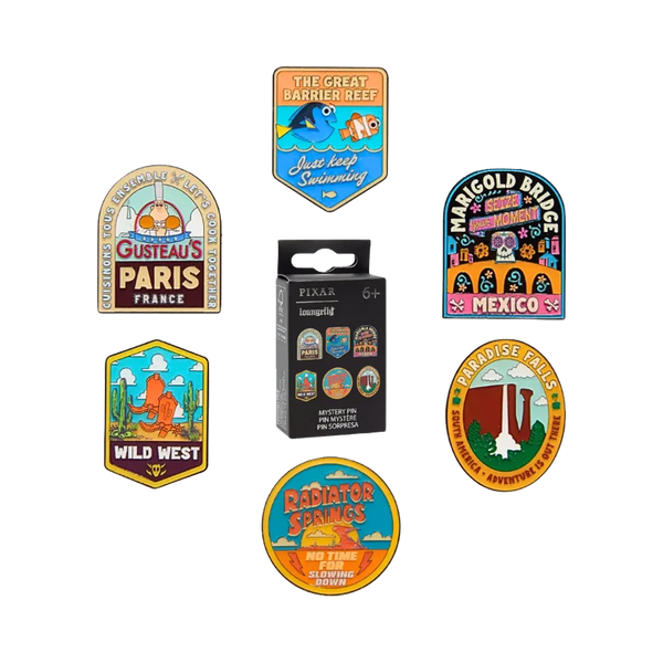 DISNEY PIXAR LOCATIONS LOUNGEFLY MYSTERY PINS