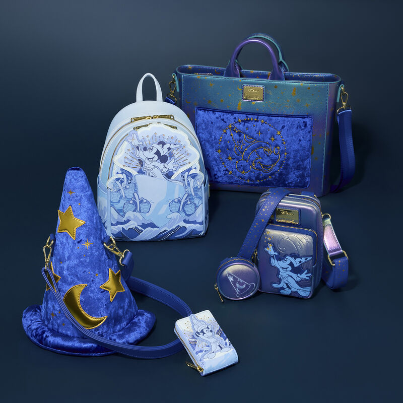 Collection of sorcerer Mickey Fantasia Loungefly bags and wallet