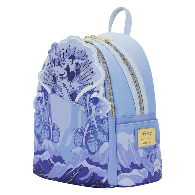 Light blue Sorcerer Mickey Fantasia Loungefly backpack