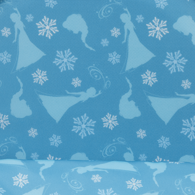 Pattern of princess Elsa and snowflakes on a blue background
