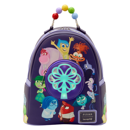 Backpack with Pixar Inside Out 2 character design on a white background