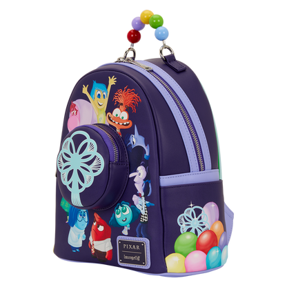 Colorful backpack with Inside Out 2 design on a white background