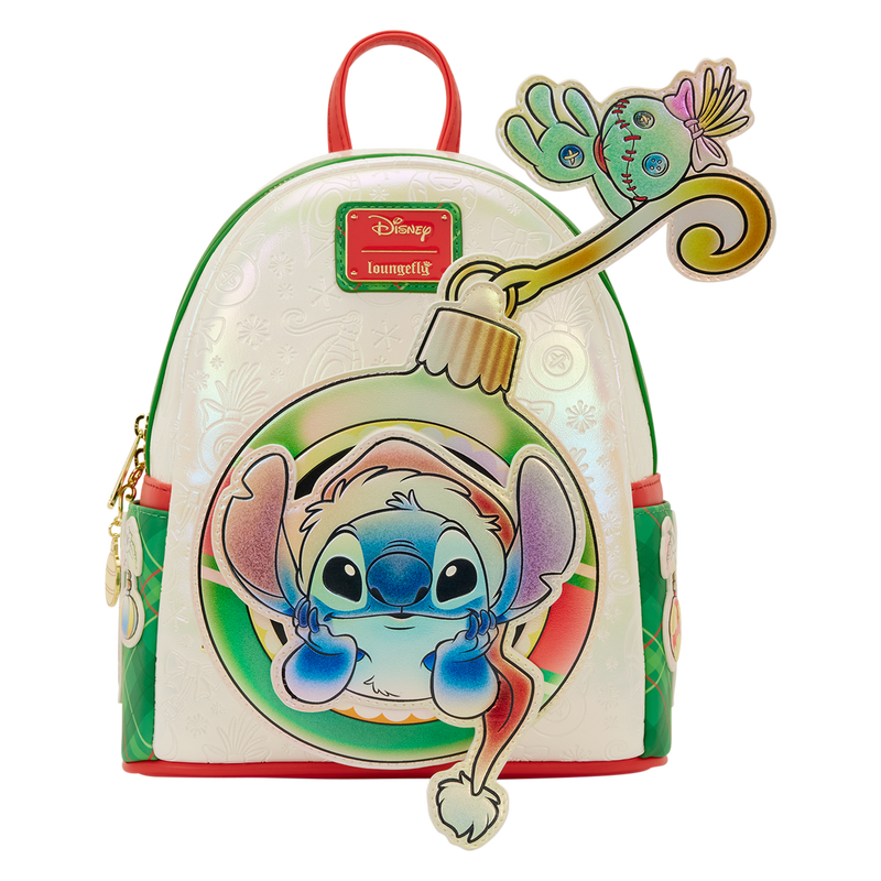 Stitch & Scrumpy loungefly backpack with cartoon character design on a white background